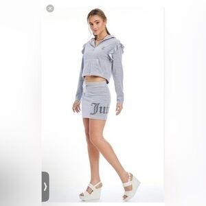 Juicy Couture Gray Velour Mini Skirt, S NEW